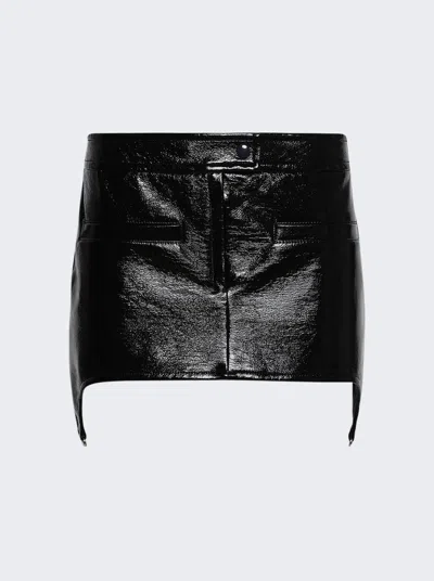 COURRÈGES VINYL SUSPENDERS MINI SKIRT