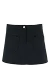 Courrèges 2-pocket Twill Mini Skirt In Black
