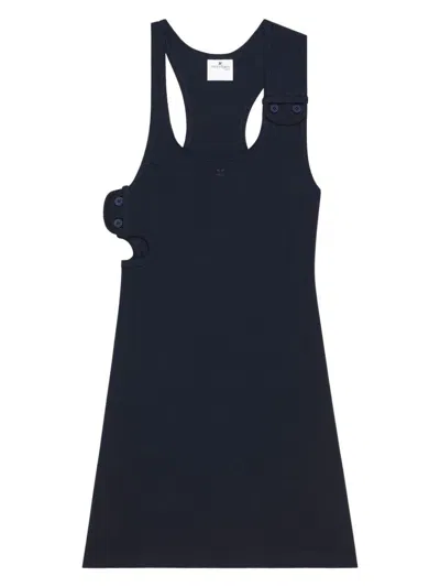 COURRÈGES WOMEN'S 90'S RIBBED COTTON MINI DRESS