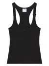Courrèges Courreges Black Racerback Tank Top With Logo Patch In Black