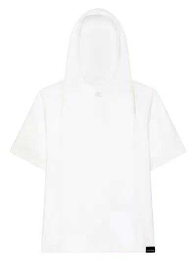 COURRÈGES WOMEN'S COTTON HOODED T SHIRT