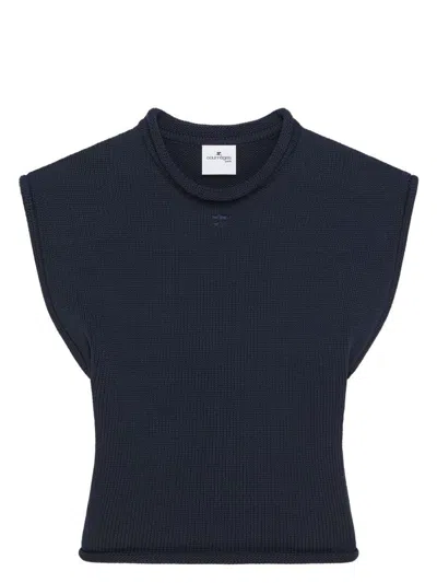 COURRÈGES WOMEN'S CROPPED SLEEVELES SWEATER