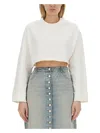 Courrèges Courreges Woman Sweatshirt Ivory Size L Cotton In White