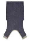 Courrèges Inverted Denim Midi Skirt In Grey