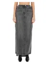 Courrèges Courreges Woman Denim Skirt Grey Size 4 Cotton In Grey