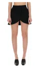 Courrèges Ellipse Black Twill Mini Skirt In Black