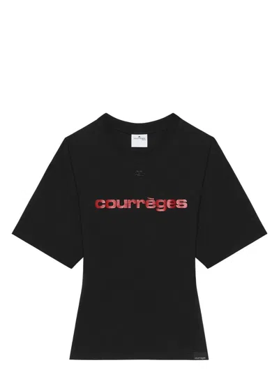 COURRÈGES WOMEN'S FITTED PRINTED T-SHIRT