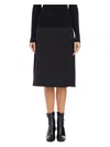 Courrèges Tailored Midi Skirt With Front Buttons And Leg Opening In Black