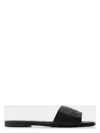 Courrèges Logo Nappa Leather Flat Sandals In Black