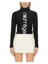 Courrèges Logo Intarsia Knit Viscose Blend Sweater In Multicolour