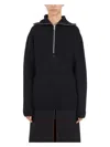 Courrèges Women's Maglia A Coste Di Lana Con Cappuccio Sweater In Black