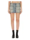 Courrèges Classic Light Wash Denim Mini Skirt In Blue