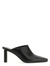 Courrèges Pointed Toe Mules In Smooth Leather In Black