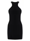 Courrèges Courreges Black Cotton Mini Dress With High Neck And Sleeveless Design Women In Black