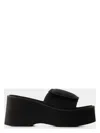 Courrèges Courregès Black Stretch Polyester Blend Scusa Wave Slippers In Black