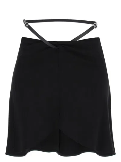 Courrèges Women's Slash Ellipse Crepe Jerse Mini Skirt In Black
