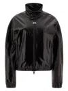 Courrèges Vinyl Zip-up Track Jacket In Black