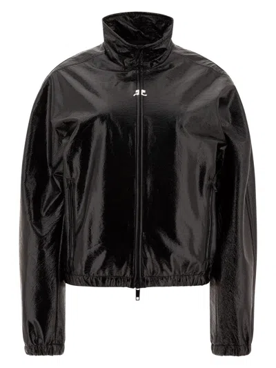 COURRÈGES WOMEN'S VINYL ZIP-UP JACKET WITH HIGH COLLAR