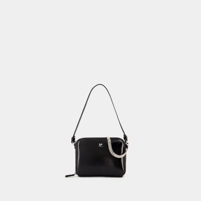 Courregã¨s Women's Cloud Chained Naplack Purse In Black
