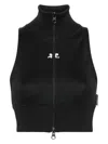 Courregã¨s Women's Cropped Track Vest In Black