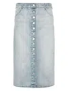 Courregã¨s Women's Denim Midi Skirt In Clear Blue