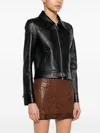 COURREGÃ¨S WOMEN'S ICONIC LEATHER ZIP JACKET