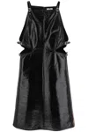 COURREGÃ¨S WOMEN'S SLASH BUCKLE VINYL DRESS