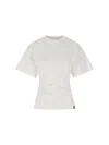 Courrèges Short-sleeved Fitted Top With Boxy Silhouette In White