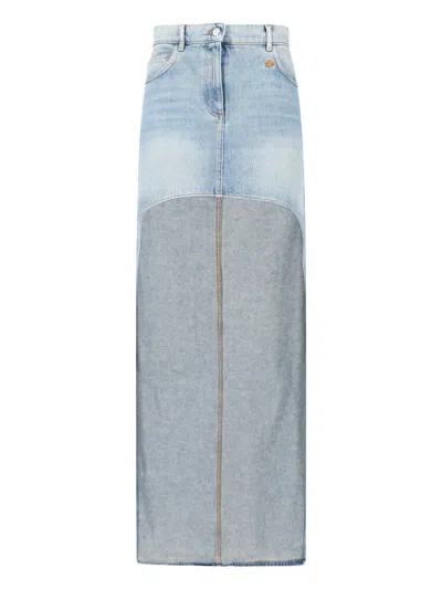 Courrèges 100% Cotton Skirt For Women In Blue