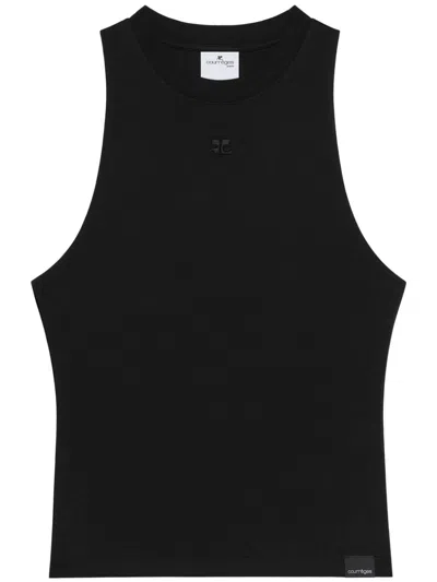 Courrèges Appliqué Tank Top In 黑色