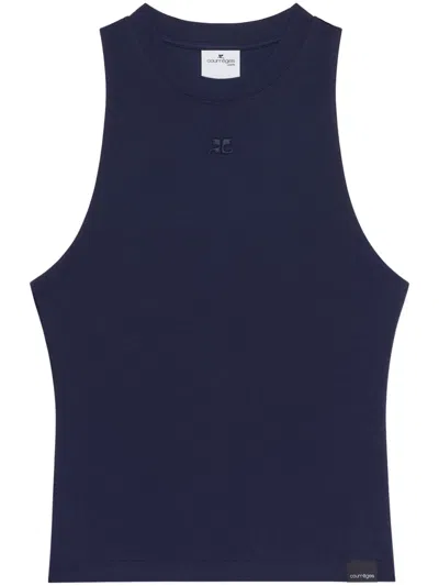 Courrèges Appliqué Tank Top In 蓝色