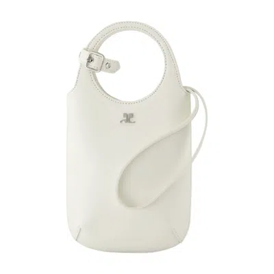 Courrèges Slim Holy Purse Courreges Leather White