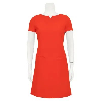 Pre-owned Courrèges 1960s Courreges Red/orange Wool Shift Dress