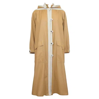 Pre-owned Courrèges 1970s Courreges Camel Car Coat With Hood In Brown