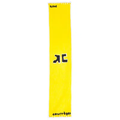 Pre-owned Courrèges 1970s Courreges Cotton Scarf In Yellow