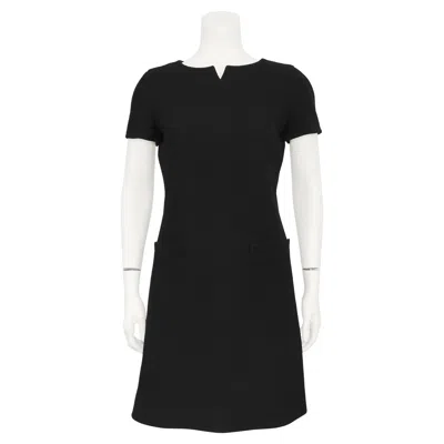 Pre-owned Courrèges 1980's Courreges Black Wool A-line Mod Shift Dress
