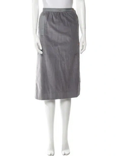 Pre-owned Courrèges 1980's Knee-length Skirt In Gray