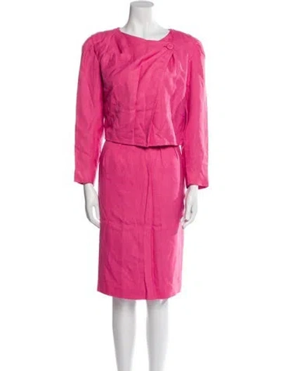 Pre-owned Courrèges 1980's Skirt Suit In Pink