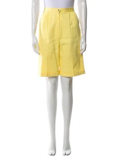 Pre-owned Courrèges 1990's Knee-length Shorts In Yellow
