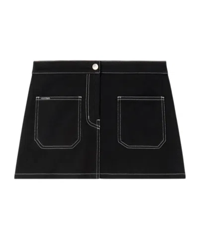 COURRÈGES COURRÈGES 2-POCKET TOPSTITCHED DENIM MINI SKIRT