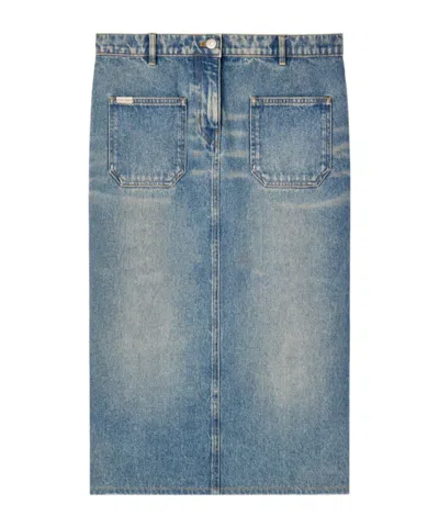Courrèges 2 Pocket Denim Skirt In Gray