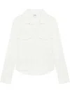 Shop Courrèges 2 Pocket Satin Shirt In Natural