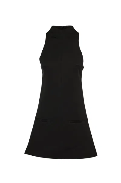 Courrèges Sleeveless Twill A-line Dress In Black