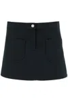 Courrèges Women's 2-pocket Twill Mini Skirt In Black