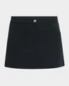 Courrèges 2-pocket Twill Mini Skirt In Black