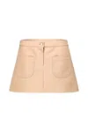 Courrèges Mini-skirt 2-pockets Twill In Beige