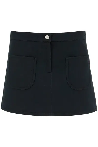 Courrèges Courreges 2-pocket Twill Mini Skirt Women In Black