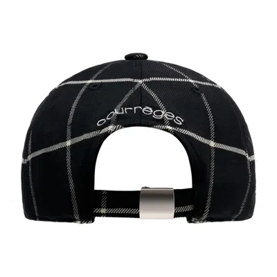 Courrèges Courreges 226tct048wo0171-9901 Checked Cotton Baseball Cap In Black