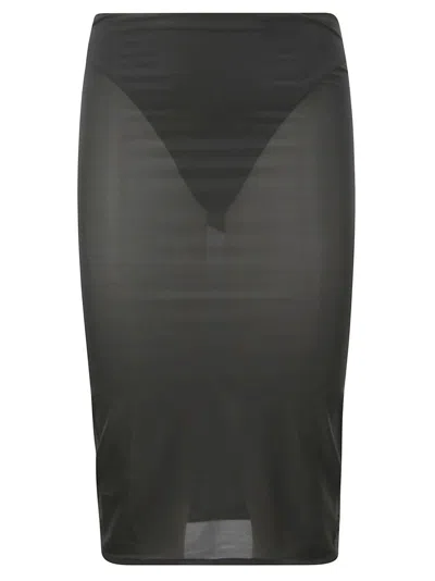 Courrèges 2nd Skin Tube Skirt In Black