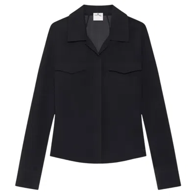 Courrèges 2-pocket Cotton Shirt In Black
